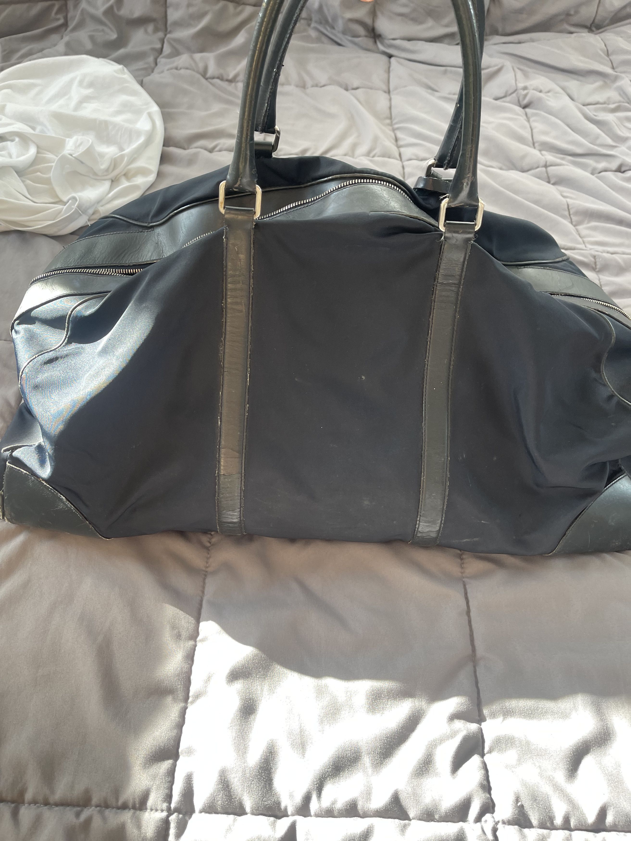 image of Prada Nylon Duffle Bag in Navy, Men's