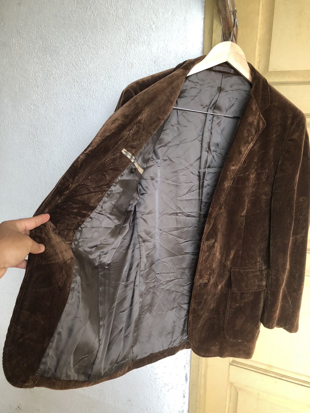 Burberry Vintage Burberry Corduroy Single Breasted Blazer Jacket Size US M / EU 48-50 / 2 - 12 Thumbnail