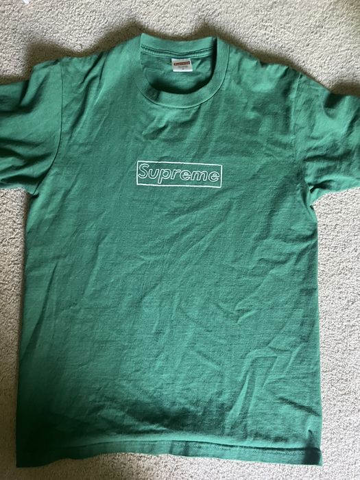 Supreme Supreme KAWS Chalk Logo Tee Green Size Small | Grailed