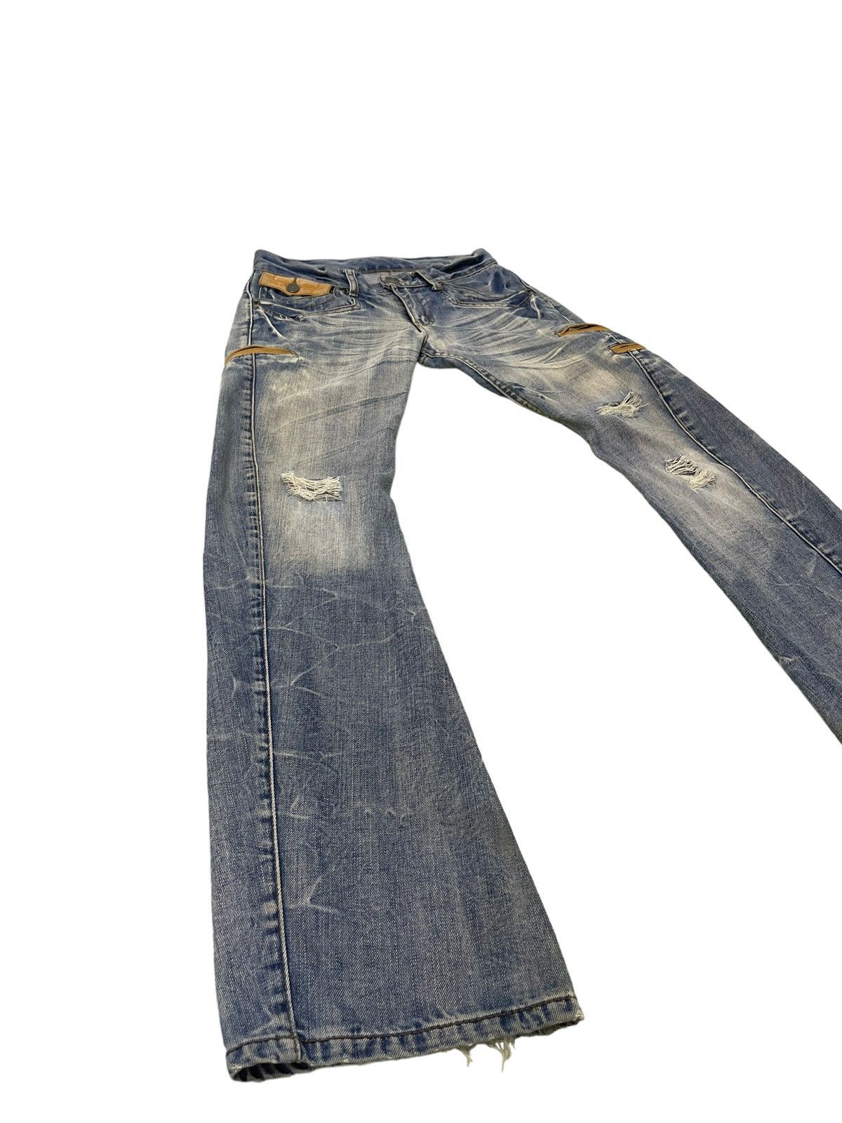 Japanese Brand Flare Jeans Rattletrap Distress Curv Leg Low Rise 2🟦1 Size US 29 - 1 Thumbnail