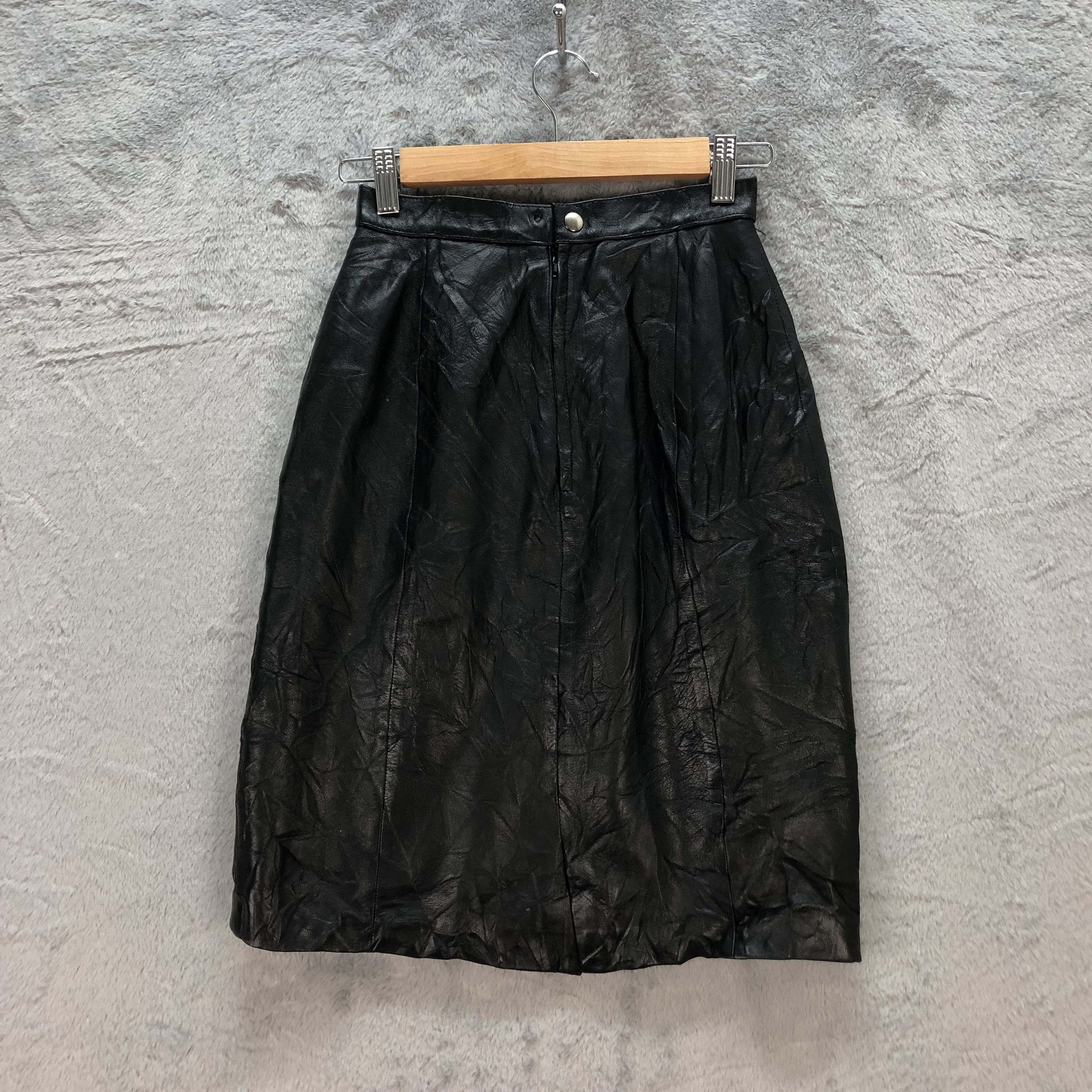 Japanese Brand CELENA GORGEOUS MODE SHEEP LEATHER SKIRT #6704-80 Size 23" - 6 Thumbnail