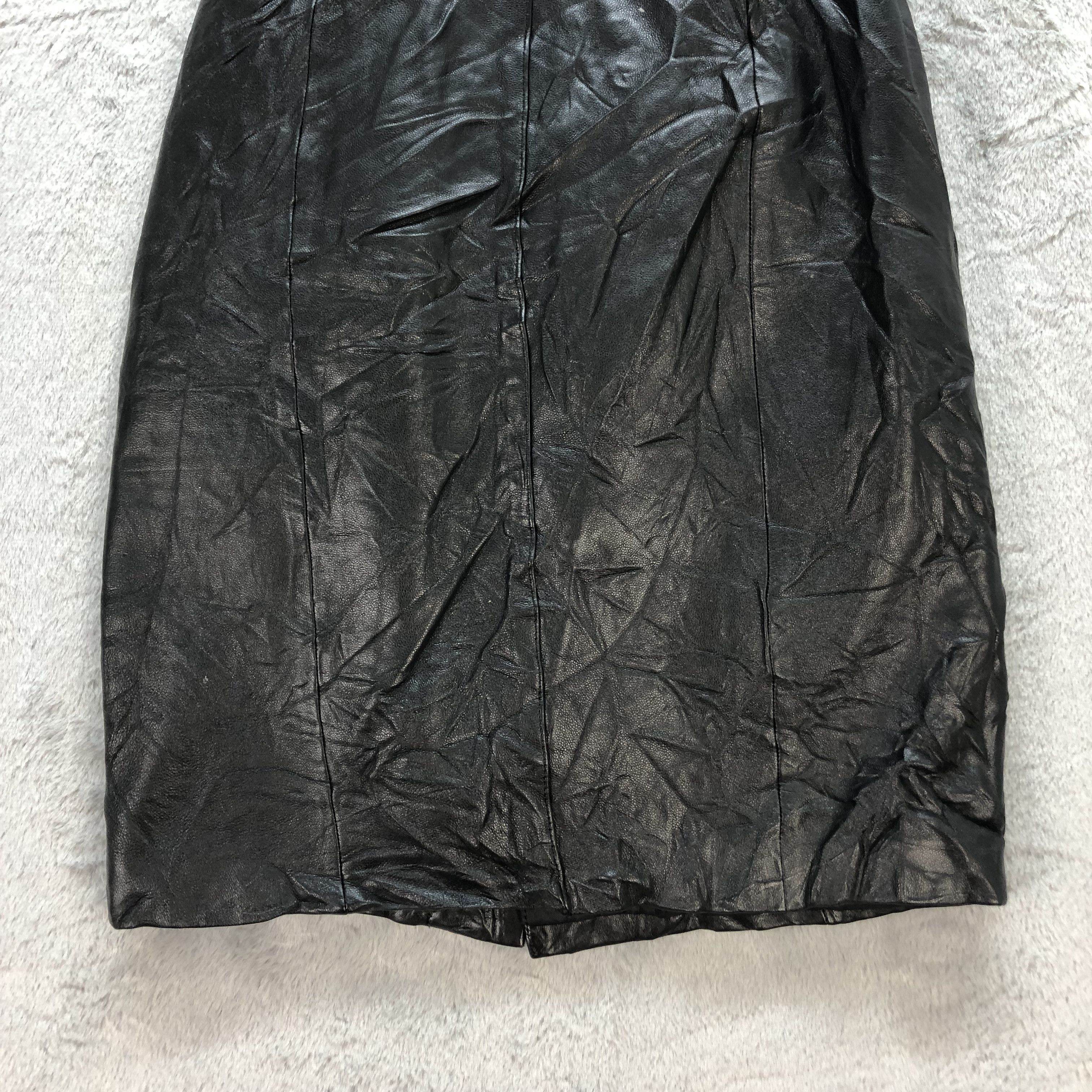 Japanese Brand CELENA GORGEOUS MODE SHEEP LEATHER SKIRT #6704-80 Size 23" - 3 Thumbnail