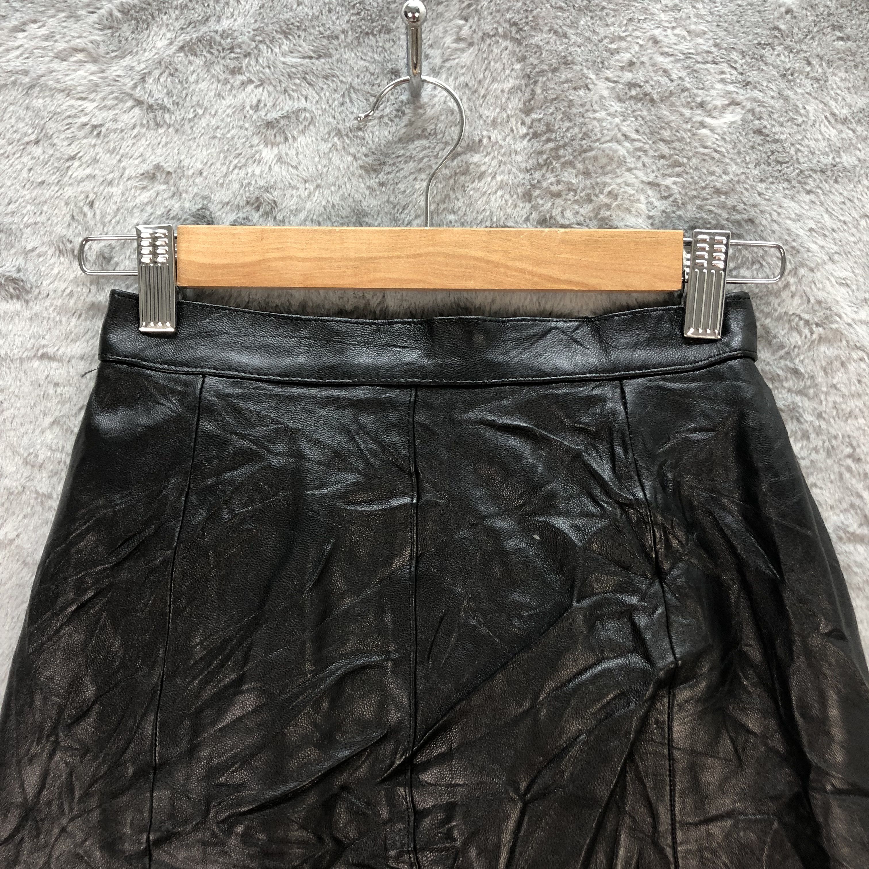 Japanese Brand CELENA GORGEOUS MODE SHEEP LEATHER SKIRT #6704-80 Size 23" - 2 Thumbnail