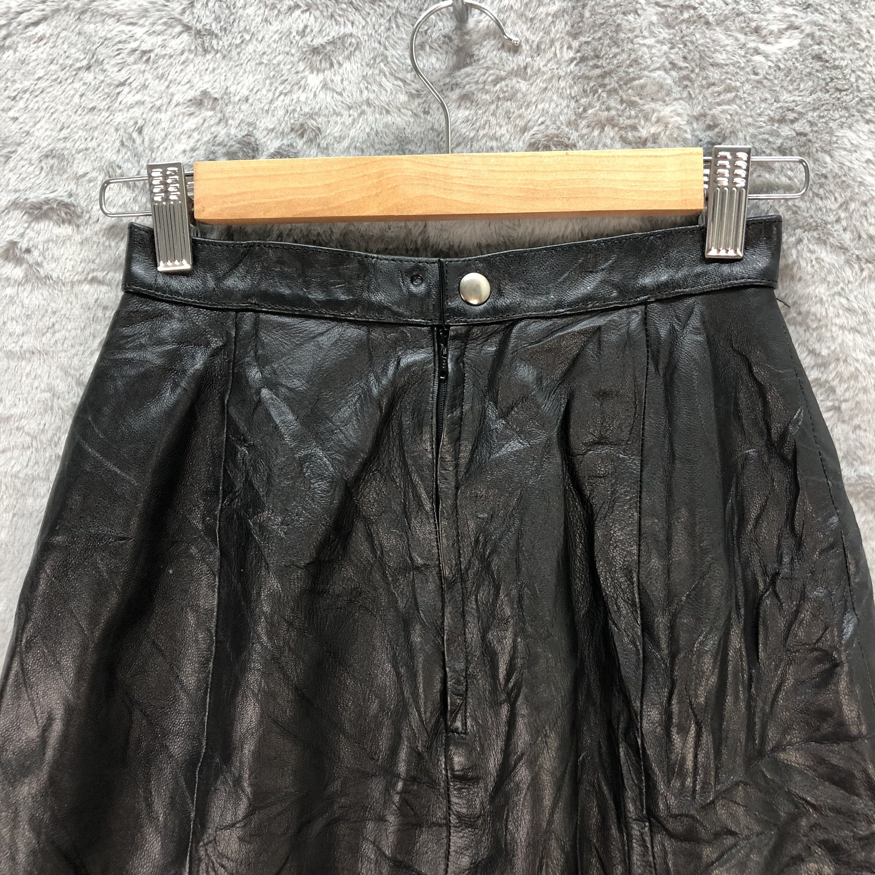 Japanese Brand CELENA GORGEOUS MODE SHEEP LEATHER SKIRT #6704-80 Size 23" - 7 Thumbnail