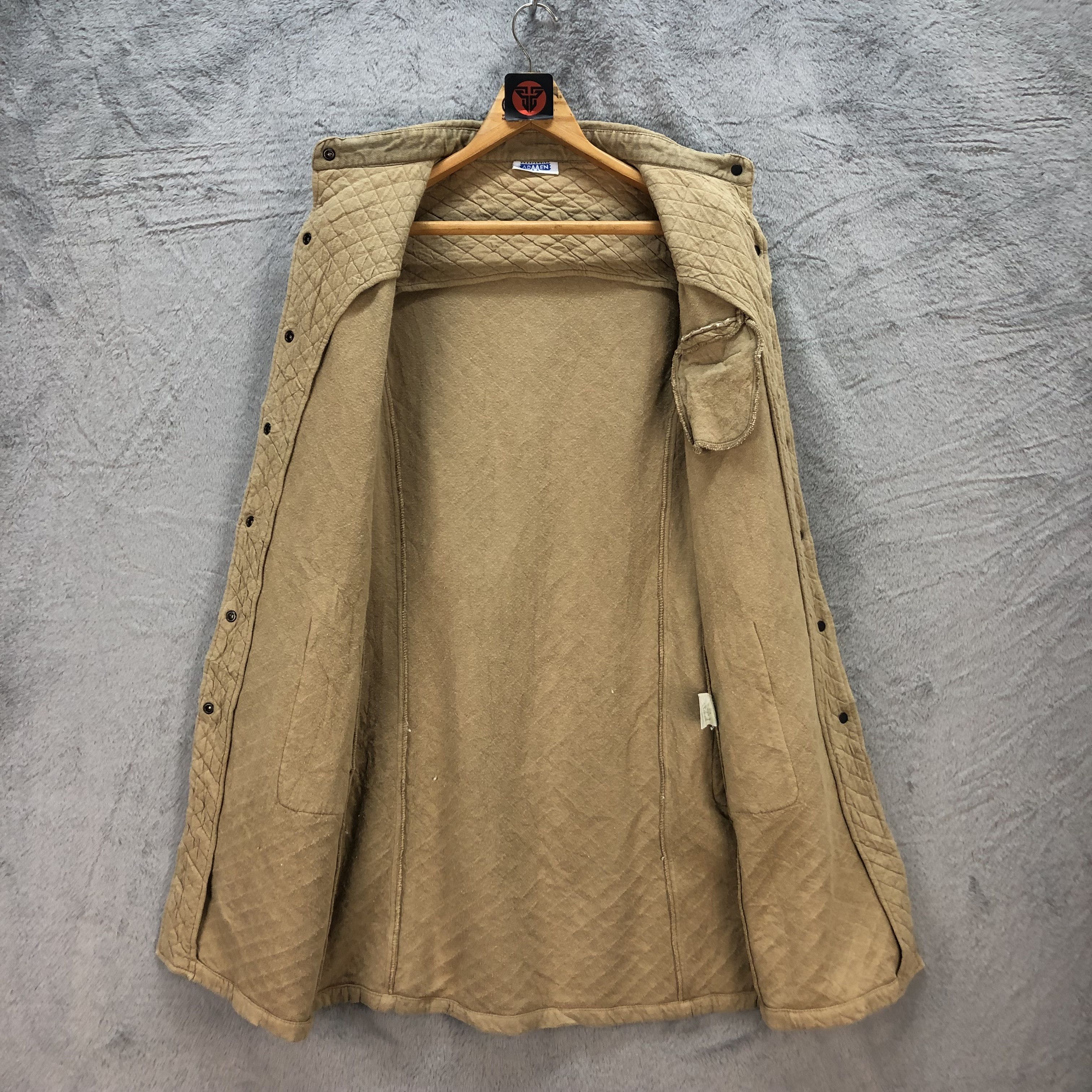 Japanese Brand CHARPENTIER ARMEN QUILTED LONG COAT JACKET #6709-80 Size S / US 4 / IT 40 - 7 Thumbnail