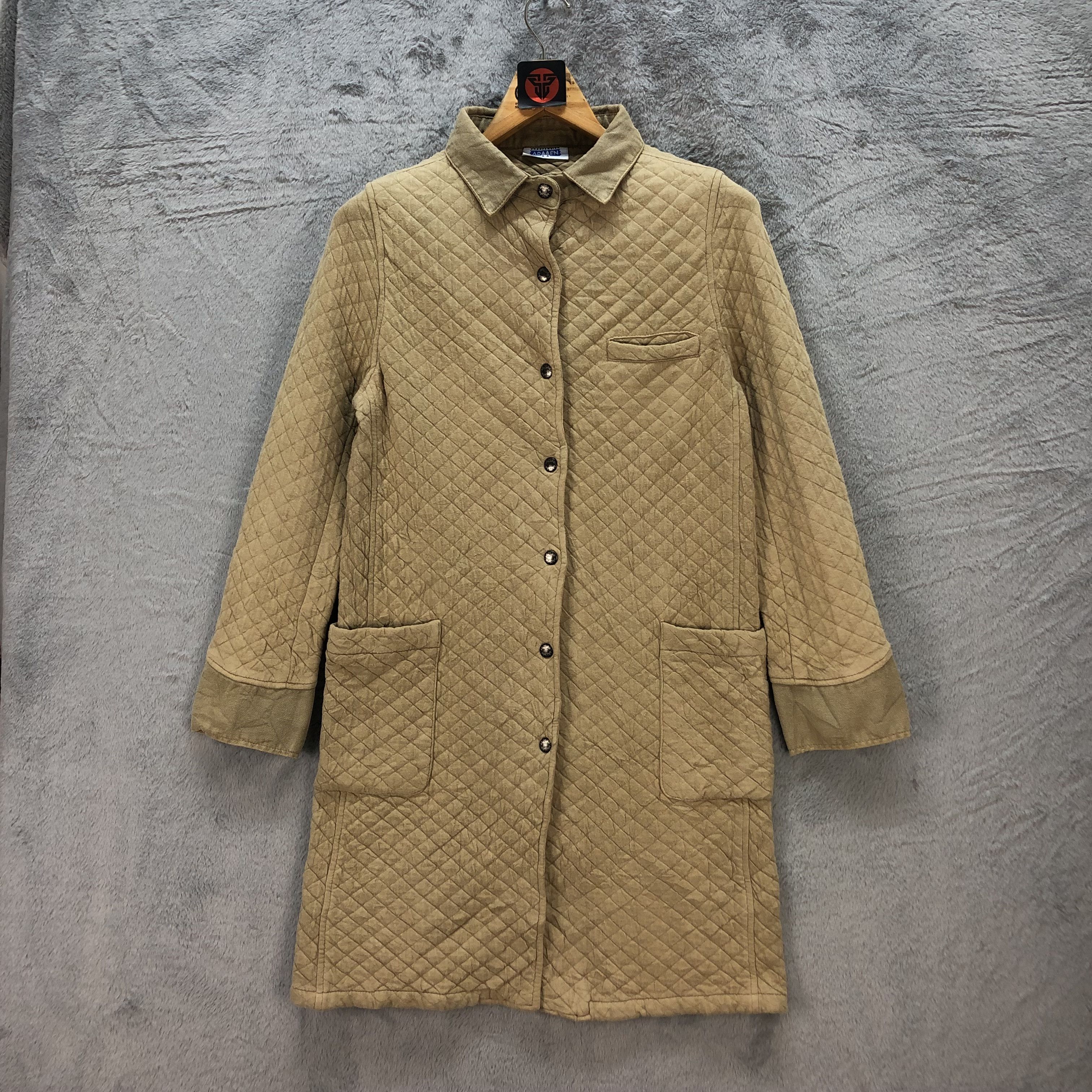 Japanese Brand CHARPENTIER ARMEN QUILTED LONG COAT JACKET #6709-80 Size S / US 4 / IT 40 - 1 Thumbnail