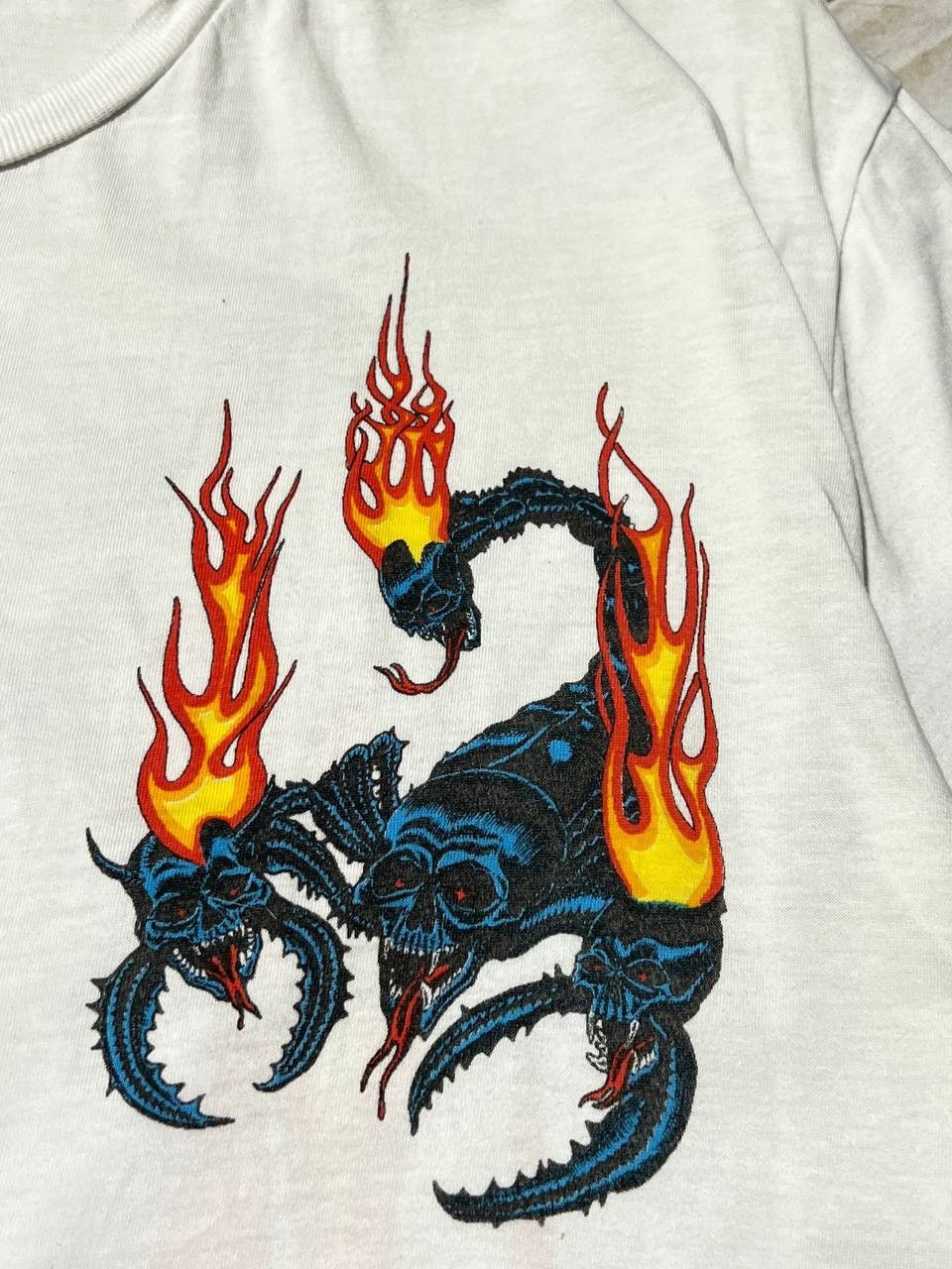 Allsaints Vintage Allsaints T Shirt Fire Skull Scorpion Overprint Y2K Size US S / EU 44-46 / 1 - 4 Thumbnail