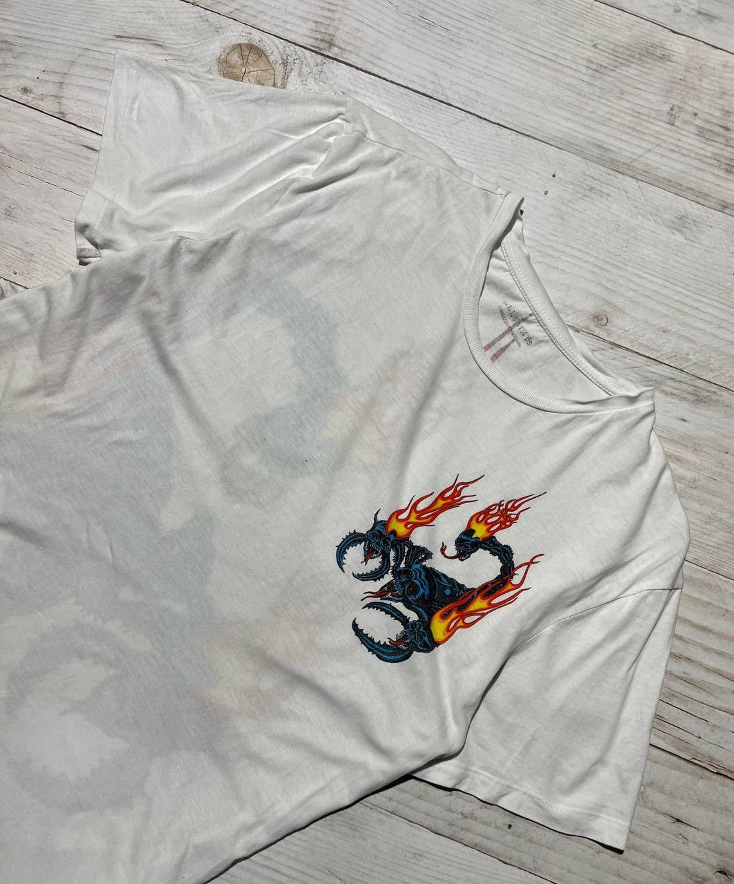 Allsaints Vintage Allsaints T Shirt Fire Skull Scorpion Overprint Y2K Size US S / EU 44-46 / 1 - 12 Thumbnail