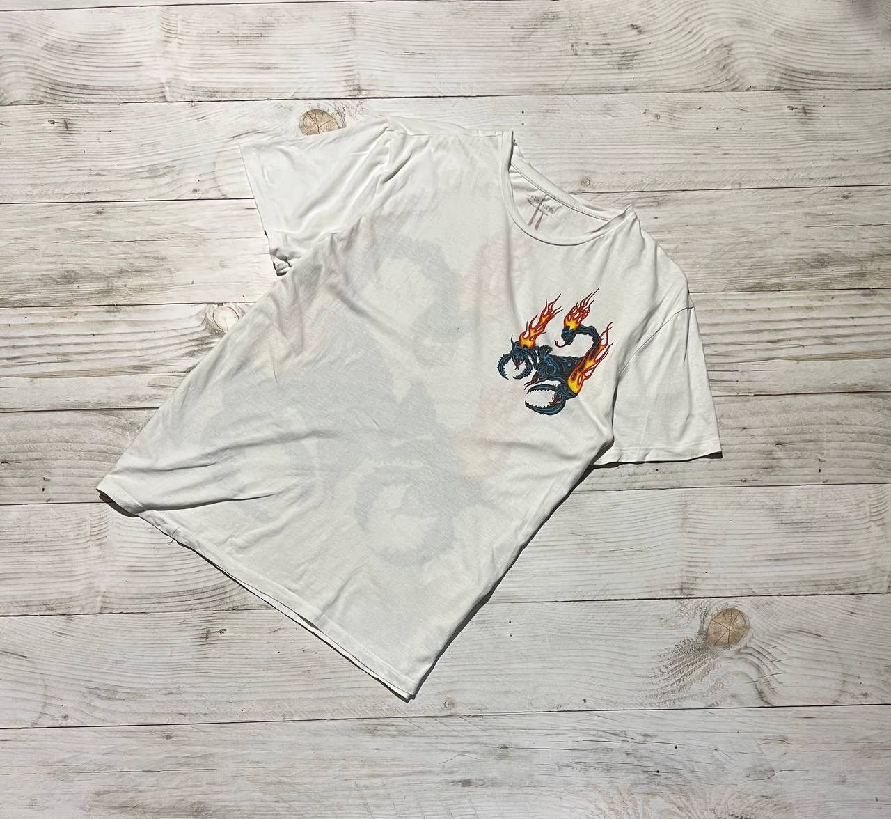 Allsaints Vintage Allsaints T Shirt Fire Skull Scorpion Overprint Y2K Size US S / EU 44-46 / 1 - 3 Thumbnail