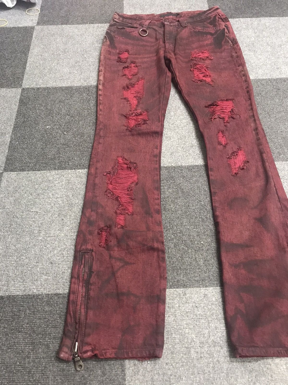 GOSTAR DE FUGA FLARE🔥FUGA Distressed Patchwork Artisanal Jeans Size US 29 - 6 Thumbnail