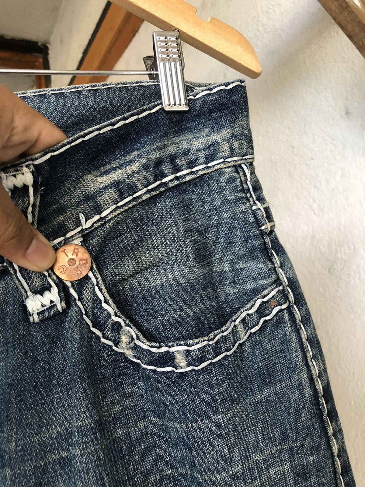 Japanese Brand Vintage True Religion Sashiko Stitch Loose Fit Denim Size US 32 / EU 48 - 7 Thumbnail