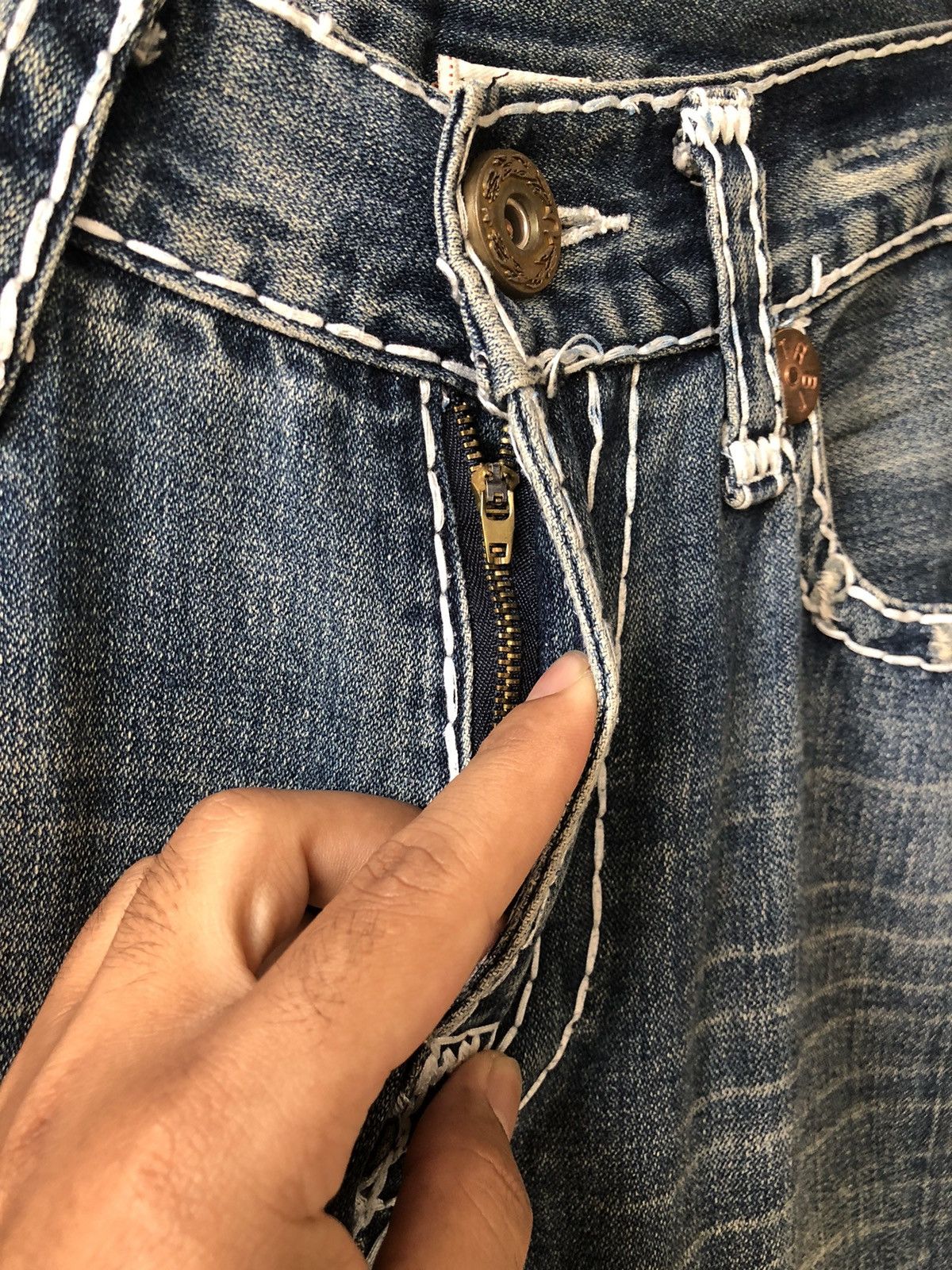 Japanese Brand Vintage True Religion Sashiko Stitch Loose Fit Denim Size US 32 / EU 48 - 11 Thumbnail