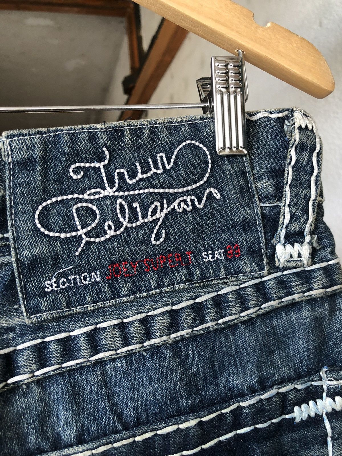 Japanese Brand Vintage True Religion Sashiko Stitch Loose Fit Denim Size US 32 / EU 48 - 15 Thumbnail