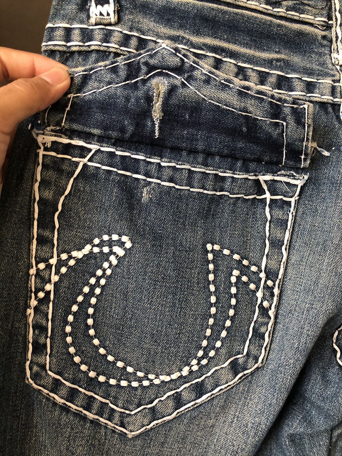 Japanese Brand Vintage True Religion Sashiko Stitch Loose Fit Denim Size US 32 / EU 48 - 17 Thumbnail