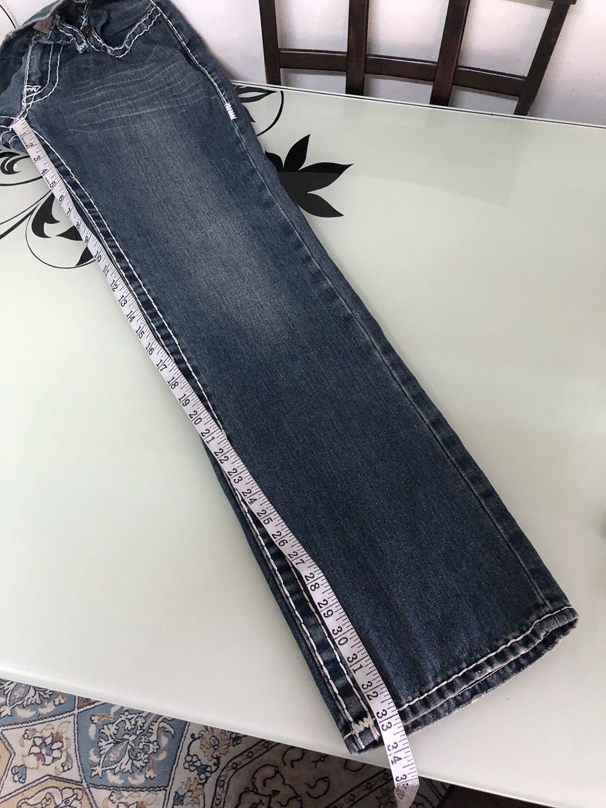 Japanese Brand Vintage True Religion Sashiko Stitch Loose Fit Denim Size US 32 / EU 48 - 24 Thumbnail