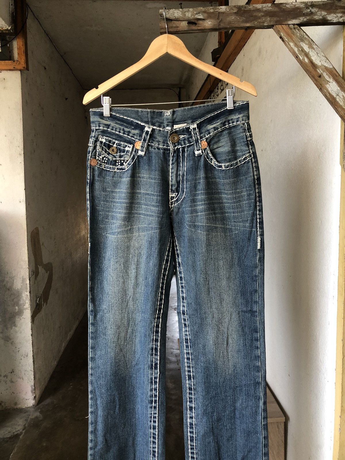 Japanese Brand Vintage True Religion Sashiko Stitch Loose Fit Denim Size US 32 / EU 48 - 3 Thumbnail