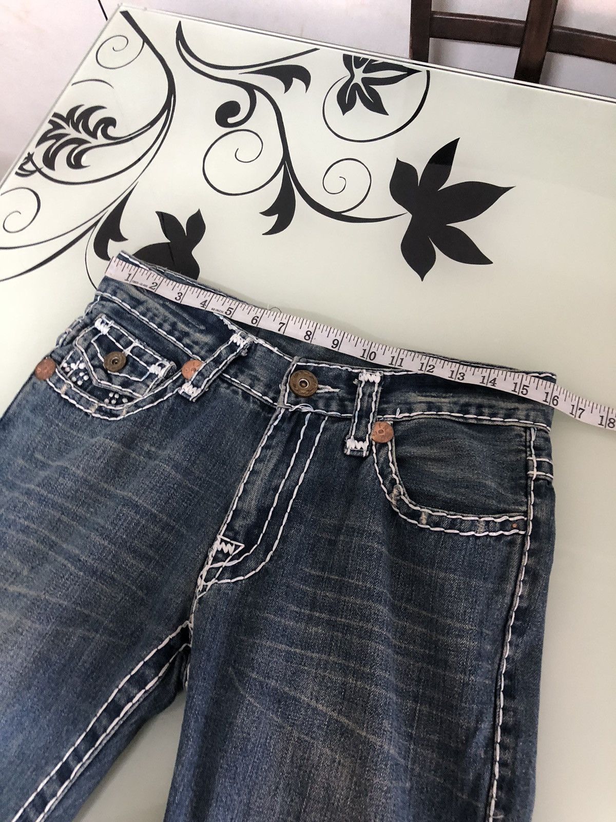 Japanese Brand Vintage True Religion Sashiko Stitch Loose Fit Denim Size US 32 / EU 48 - 20 Thumbnail