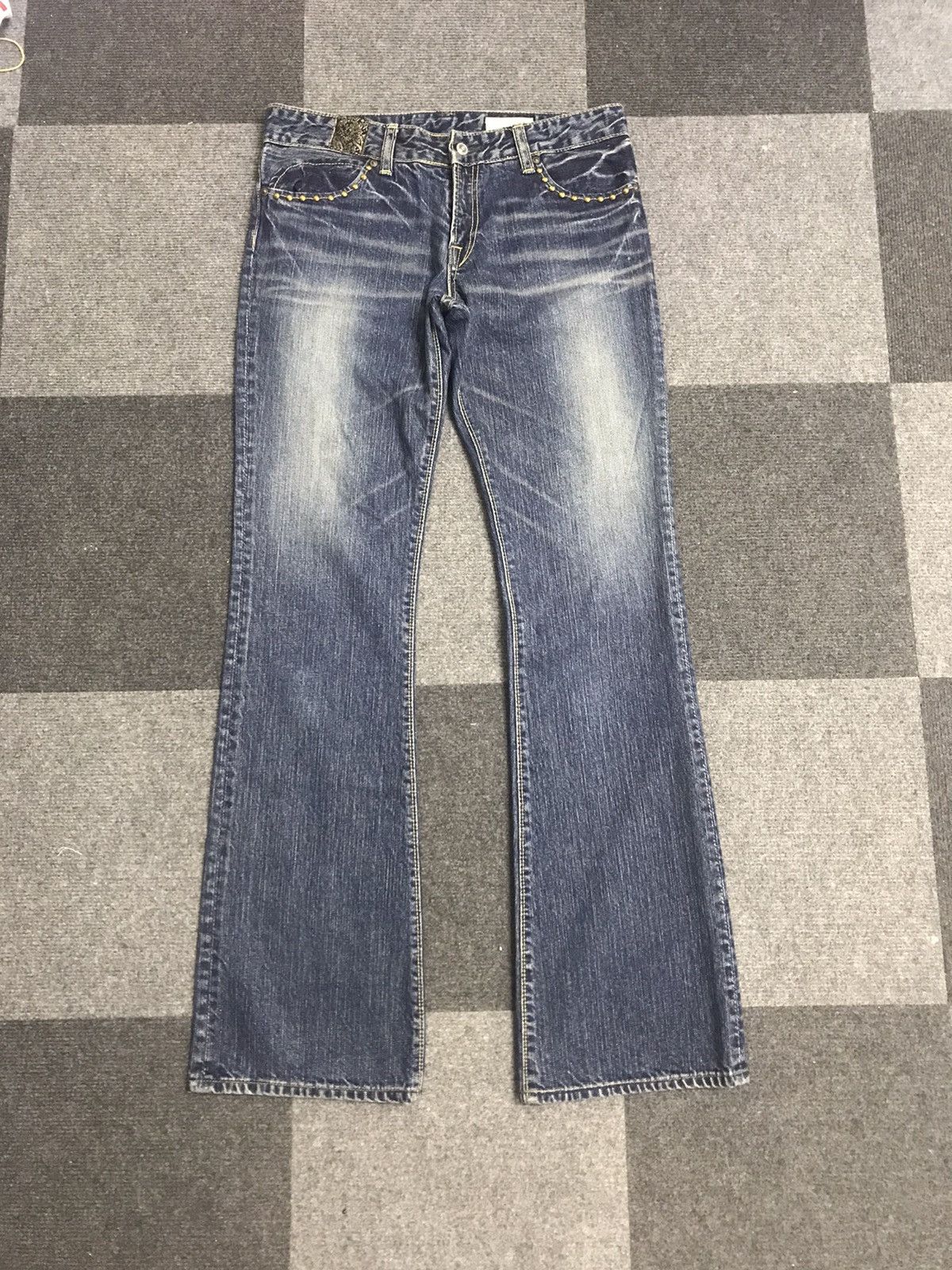 Japanese Brand 💥FLARE🔥orSlow Japan Blue Wash Flare Jeans Size 29" - 1 Thumbnail