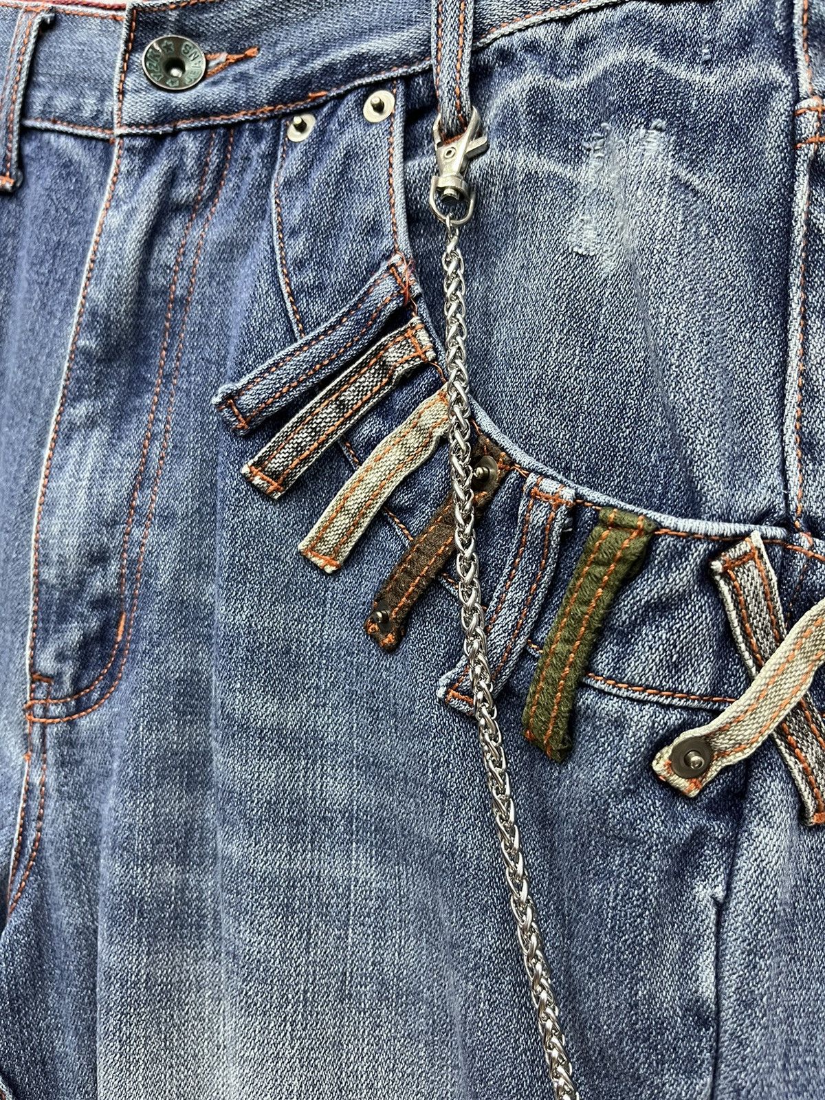 Japanese Brand Vintage Y2K TURNA Slanted Double Waist Streetwear Denim Size US 32 / EU 48 - 16 Thumbnail