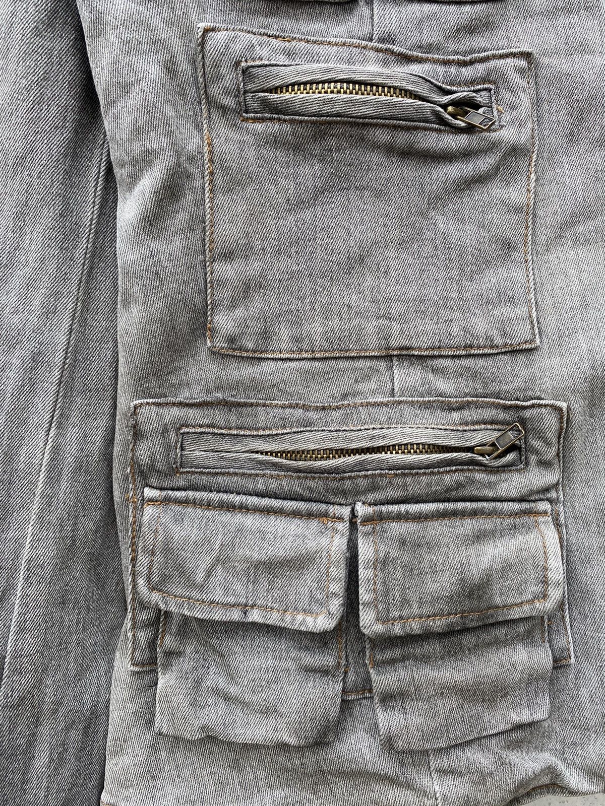 Japanese Brand SUN FADDED MULTI POCKET DENIM JACKET DISTRESSED FADDED GREY Size US S / EU 44-46 / 1 - 11 Thumbnail