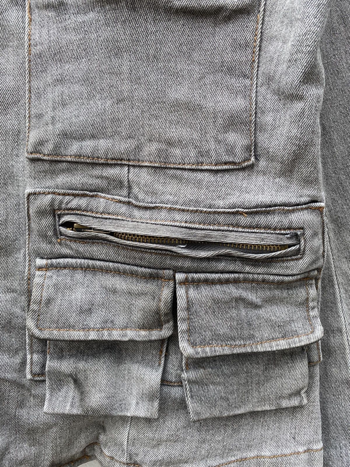 Japanese Brand SUN FADDED MULTI POCKET DENIM JACKET DISTRESSED FADDED GREY Size US S / EU 44-46 / 1 - 10 Thumbnail