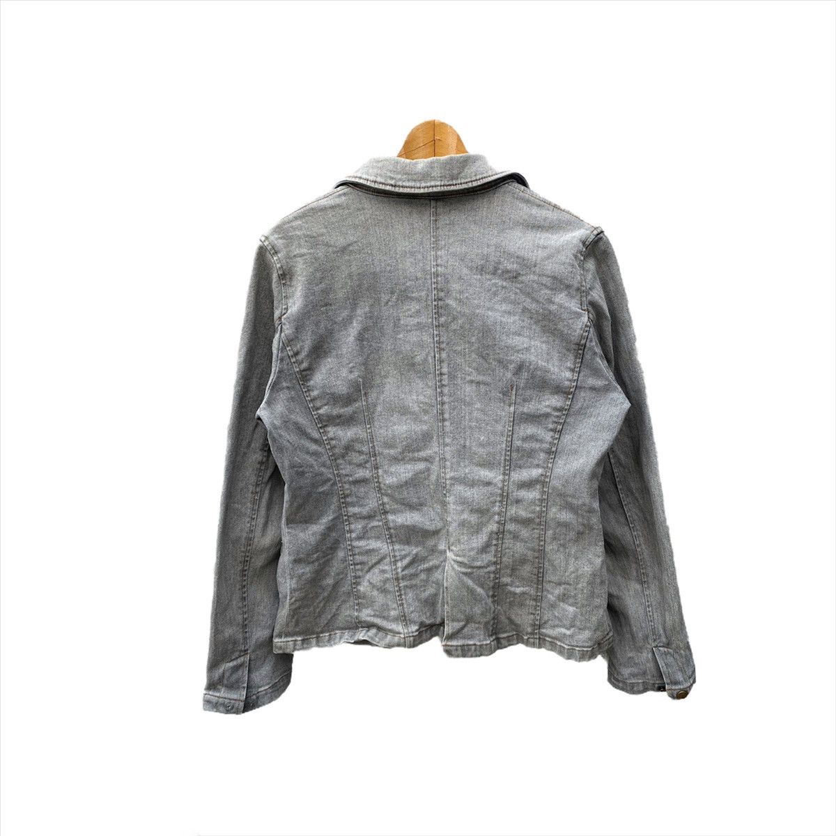 Japanese Brand SUN FADDED MULTI POCKET DENIM JACKET DISTRESSED FADDED GREY Size US S / EU 44-46 / 1 - 3 Thumbnail