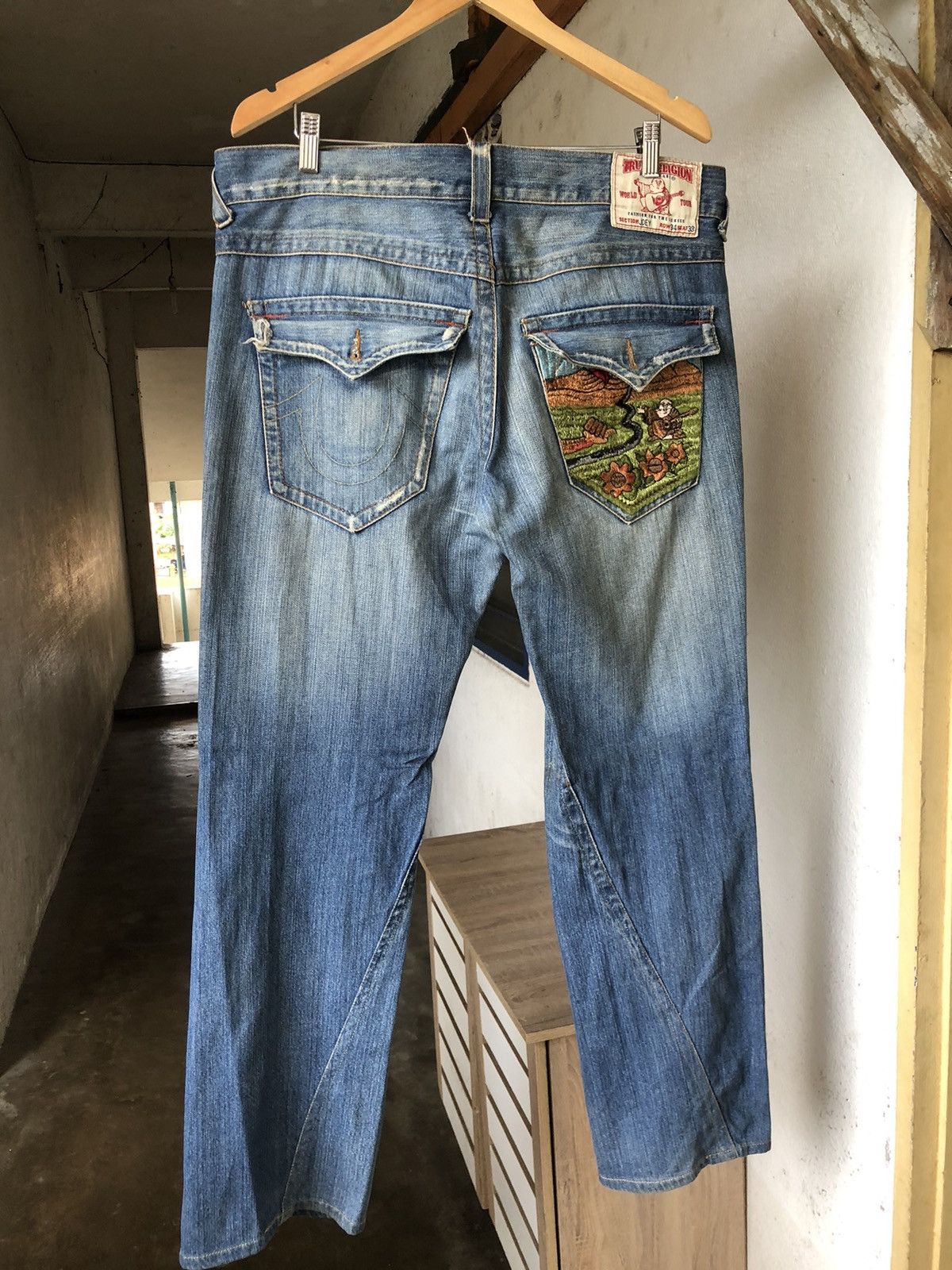 Japanese Brand Vintage True Religion Embroidery Logo Loose Fit Denim Size US 38 / EU 54 - 4 Thumbnail