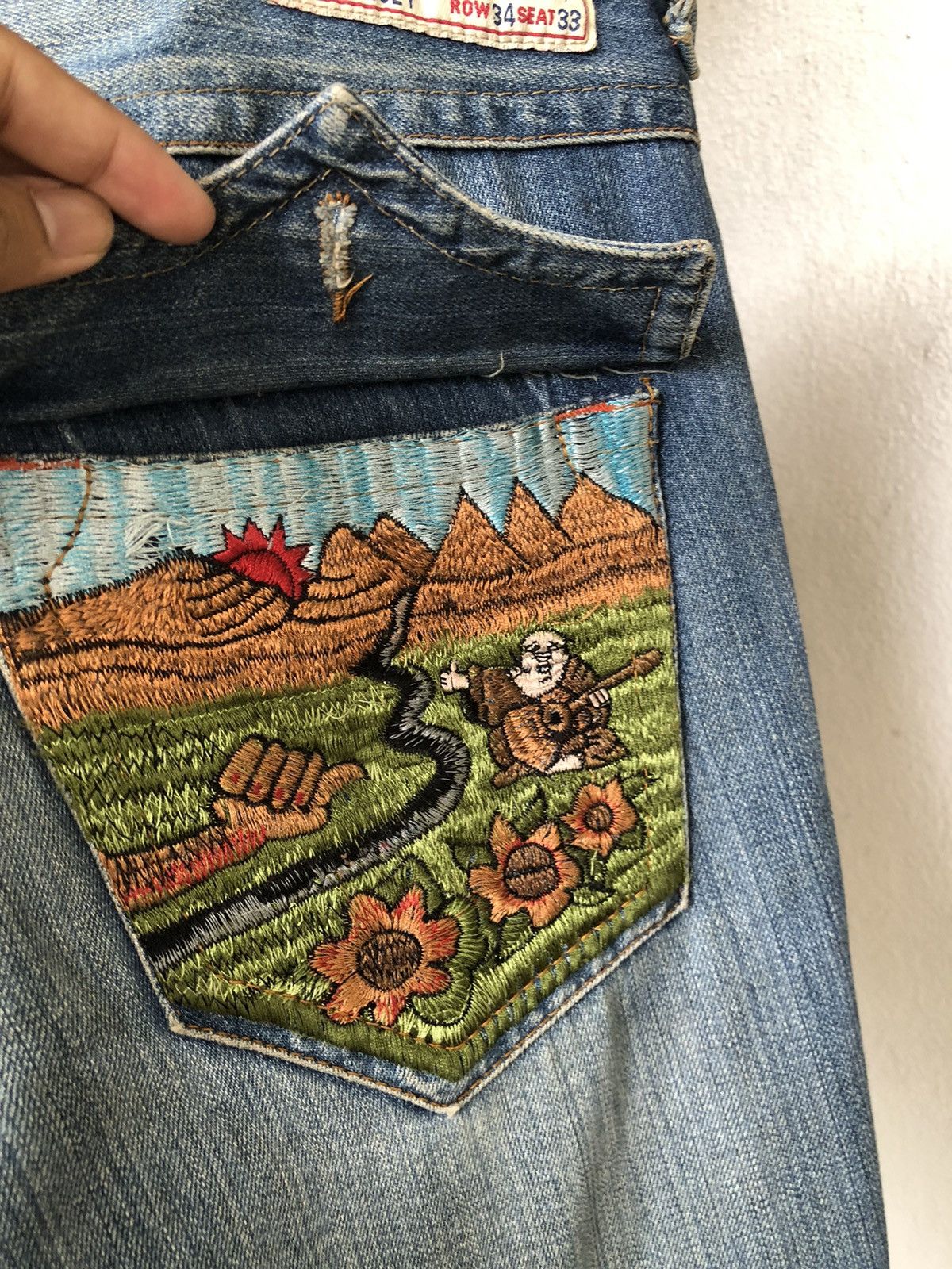 Japanese Brand Vintage True Religion Embroidery Logo Loose Fit Denim Size US 38 / EU 54 - 6 Thumbnail