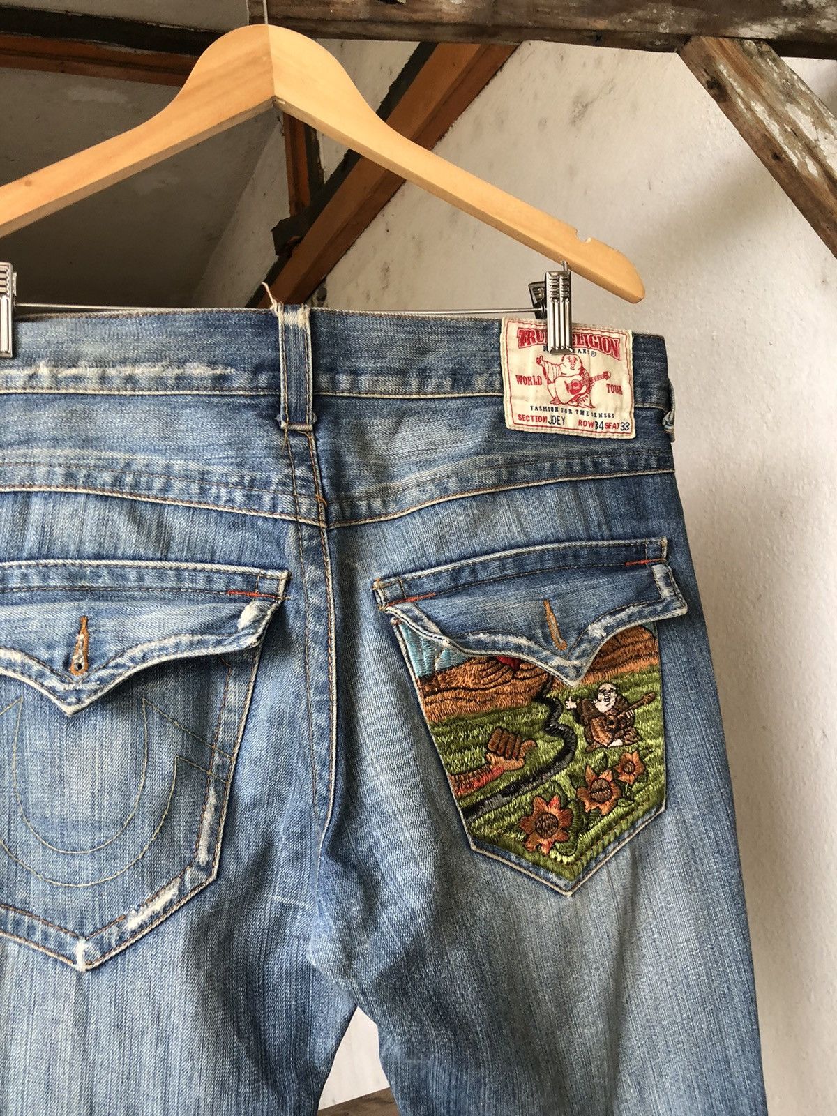 Japanese Brand Vintage True Religion Embroidery Logo Loose Fit Denim Size US 38 / EU 54 - 5 Thumbnail