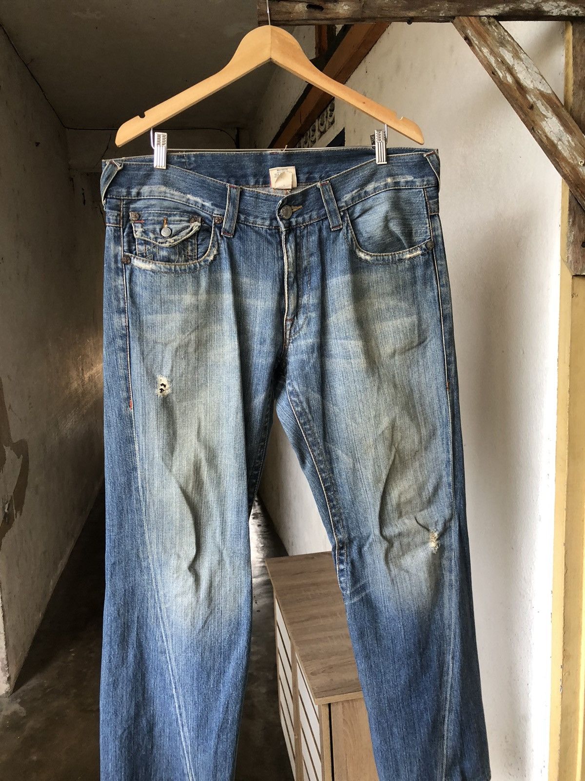 Japanese Brand Vintage True Religion Embroidery Logo Loose Fit Denim Size US 38 / EU 54 - 14 Thumbnail