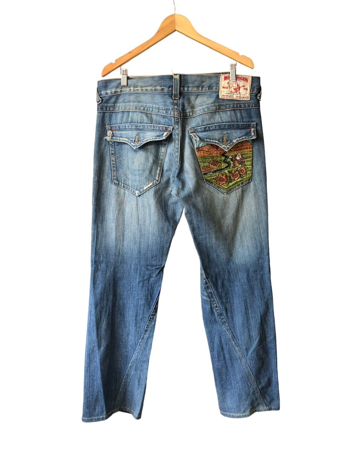 Japanese Brand Vintage True Religion Embroidery Logo Loose Fit Denim Size US 38 / EU 54 - 1 Thumbnail