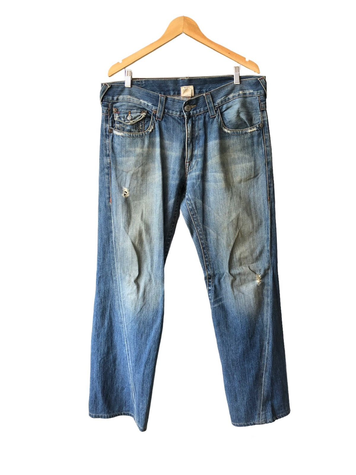 Japanese Brand Vintage True Religion Embroidery Logo Loose Fit Denim Size US 38 / EU 54 - 2 Thumbnail