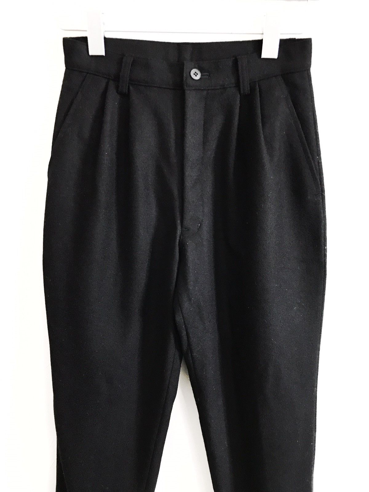 Designer × Japanese Brand Mr. Junko Koshino Jr. Wool Gabardine Black Pants Size US 26 / EU 42 - 2 Thumbnail