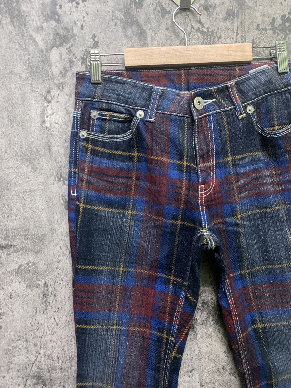 Designer × Japanese Brand Japanese Unknown Checked Tartan Denim Size US 27 - 4 Thumbnail