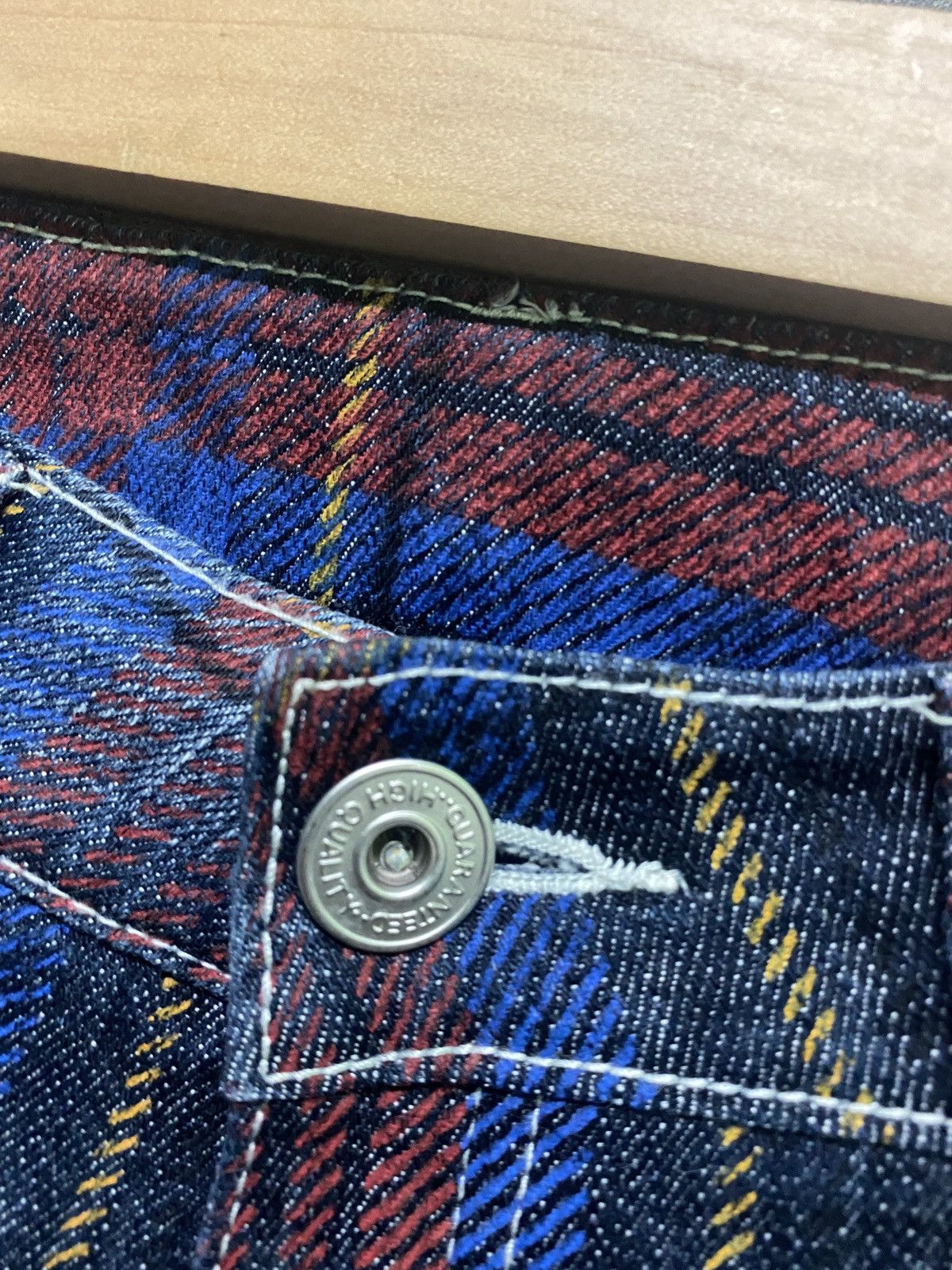 Designer × Japanese Brand Japanese Unknown Checked Tartan Denim Size US 27 - 9 Thumbnail