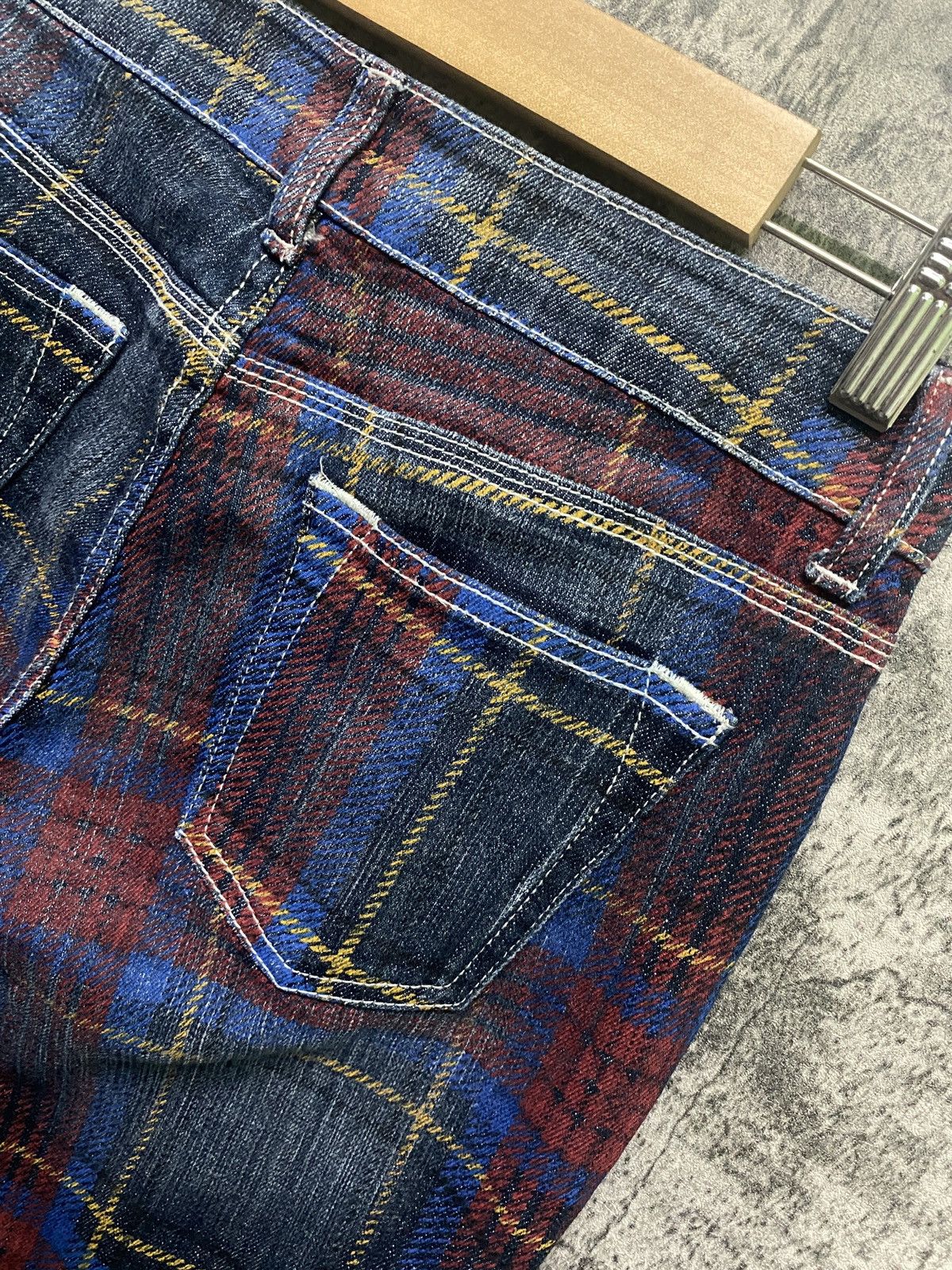 Designer × Japanese Brand Japanese Unknown Checked Tartan Denim Size US 27 - 16 Thumbnail