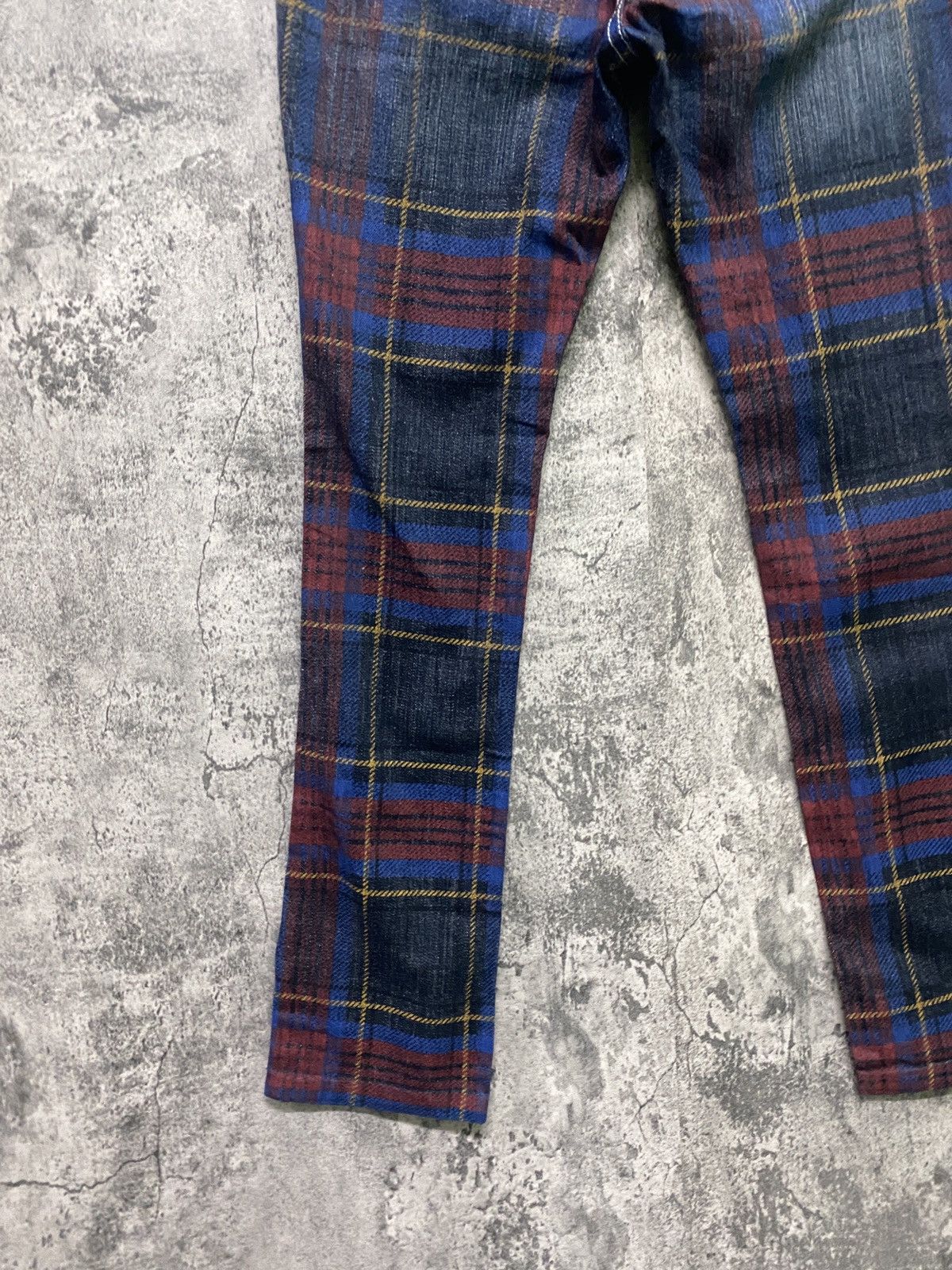 Designer × Japanese Brand Japanese Unknown Checked Tartan Denim Size US 27 - 14 Thumbnail