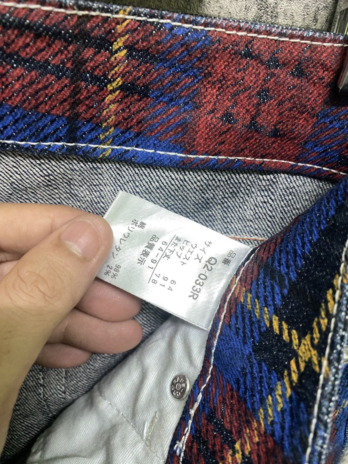 Designer × Japanese Brand Japanese Unknown Checked Tartan Denim Size US 27 - 17 Thumbnail