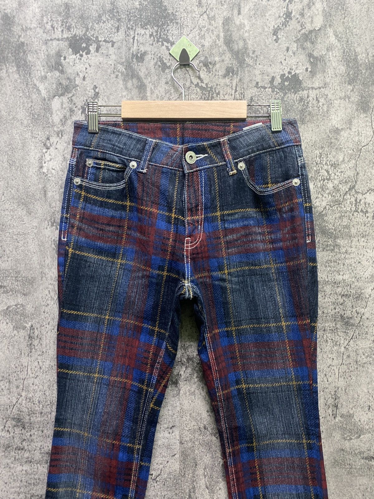 Designer × Japanese Brand Japanese Unknown Checked Tartan Denim Size US 27 - 3 Thumbnail