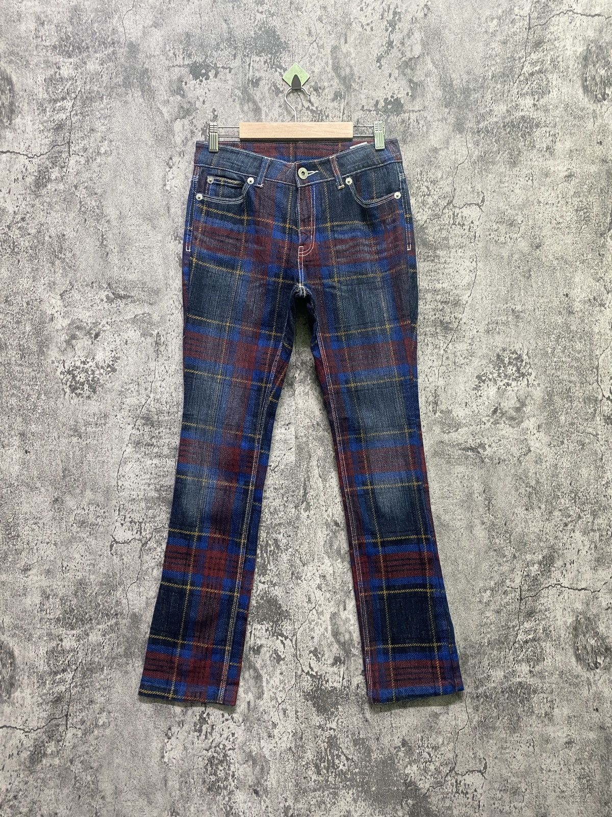 Designer × Japanese Brand Japanese Unknown Checked Tartan Denim Size US 27 - 1 Thumbnail