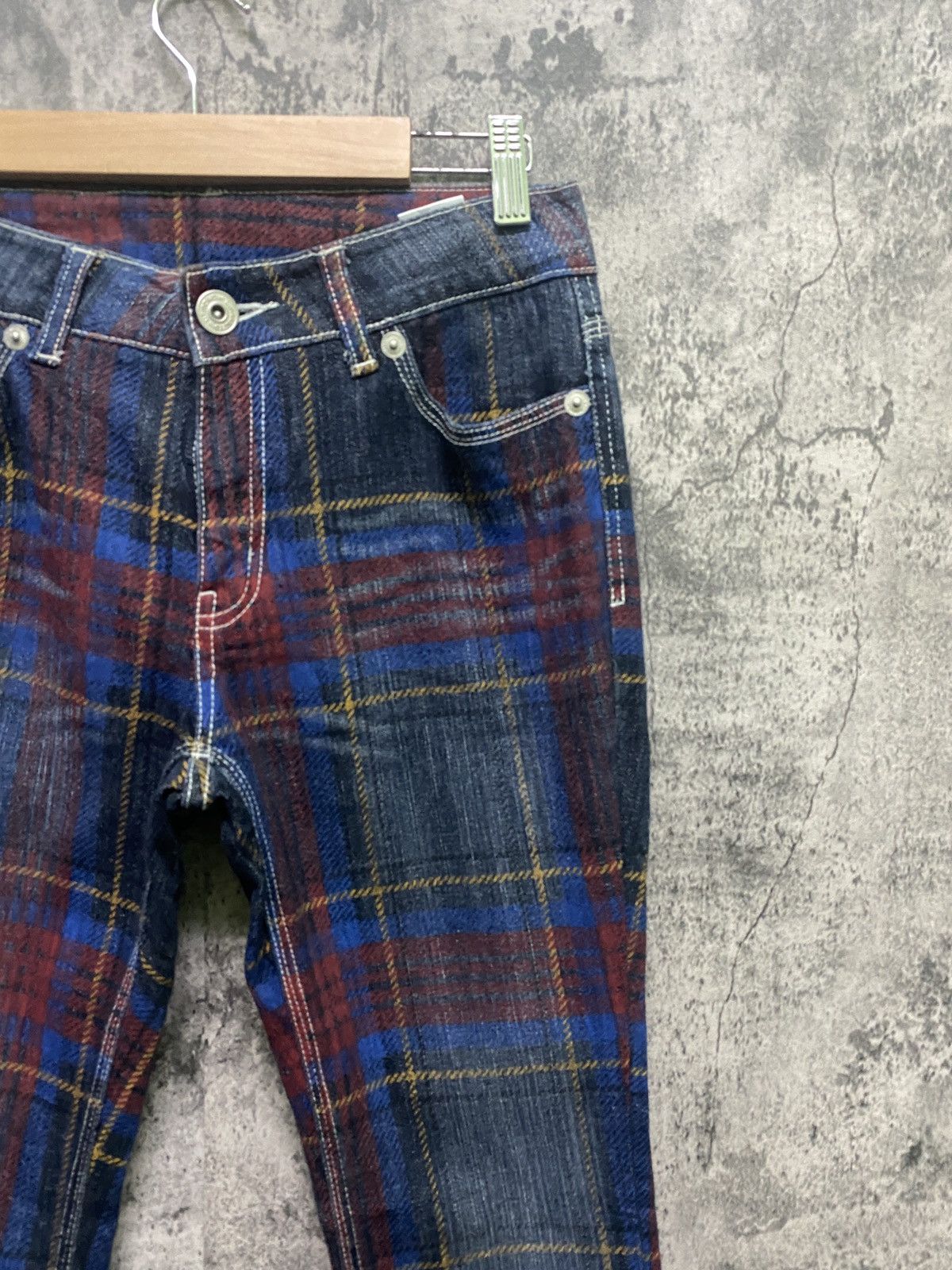 Designer × Japanese Brand Japanese Unknown Checked Tartan Denim Size US 27 - 5 Thumbnail