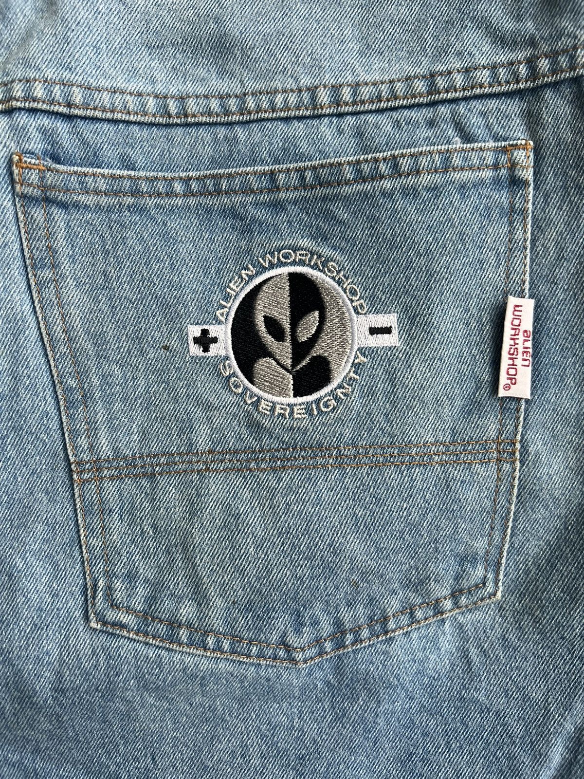 Alien Workshop SICK🔥OG Alien Workshop ™️ Logo Distressed Baggy Denim Size US 34 / EU 50 - 5 Thumbnail