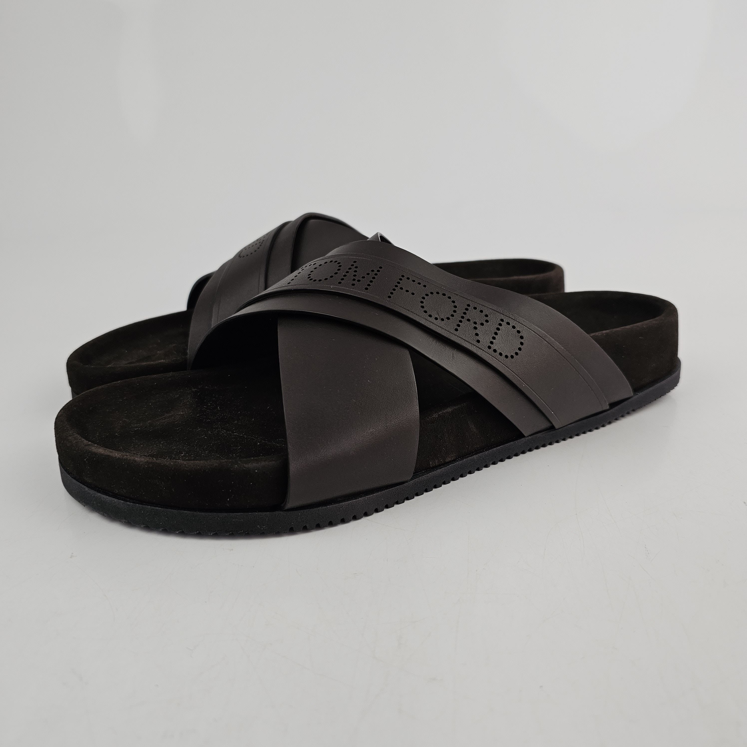 Tom Ford Wicklow Chocolate Leather Sandals New Size US8