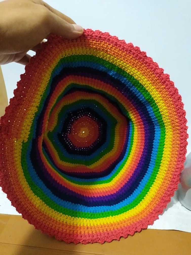 Other 🔥Unknown Japanese Multicolor Bucket Hats crochet Size ONE SIZE - 6 Thumbnail