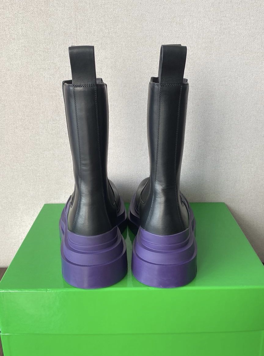 Bottega Veneta Tire Black Purple Boots Size US 8 / EU 41 - 3 Thumbnail