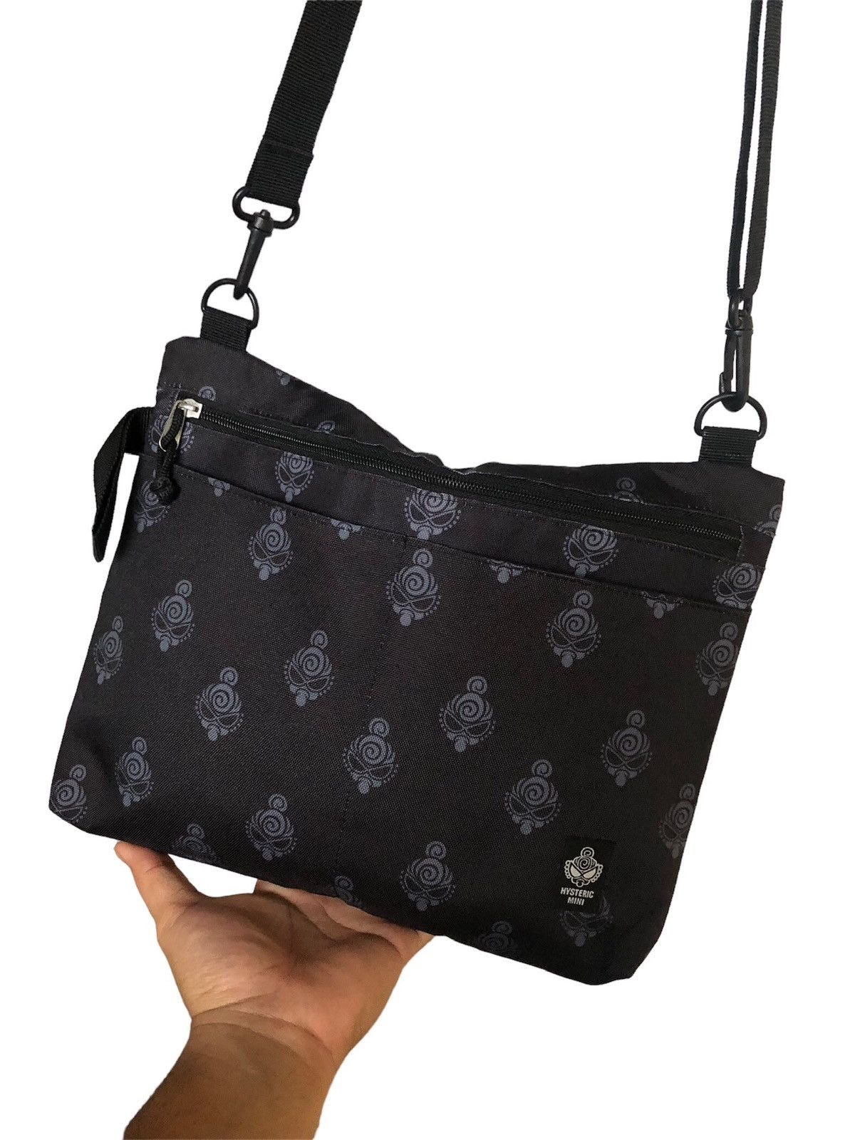 image of Vintage Hysteric Glamour Mini Full Print Sling Bag in Black, Men's