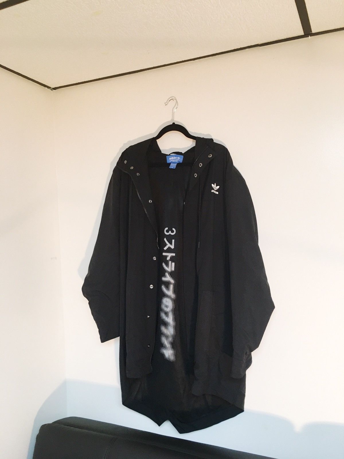 image of Adidas Blk/wvn Parka in Black, Men's (Size XL)