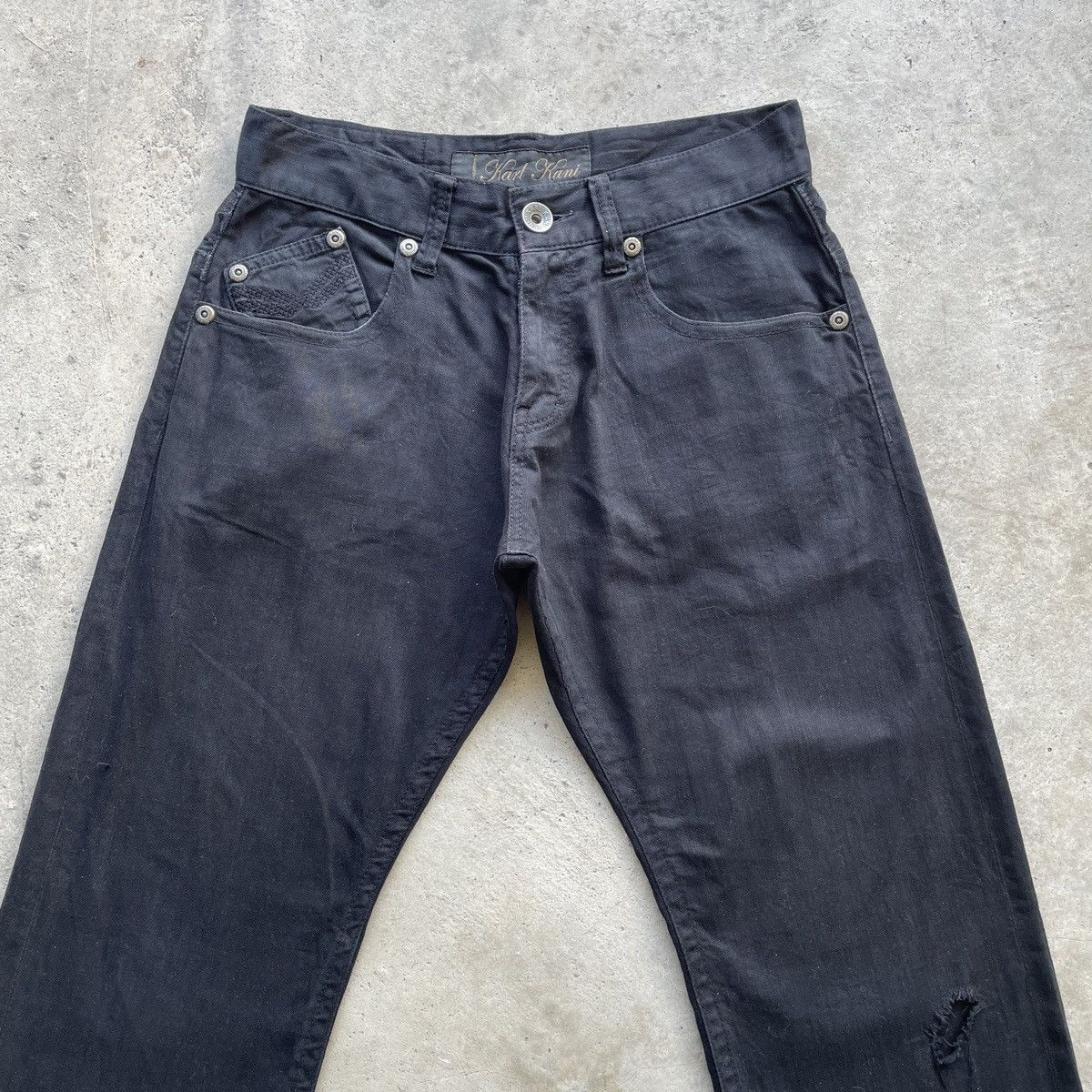 Karl Kani Vintage Karl Kani Black Distressed Denim Jeans Pants W32 Size US 32 / EU 48 - 4 Thumbnail