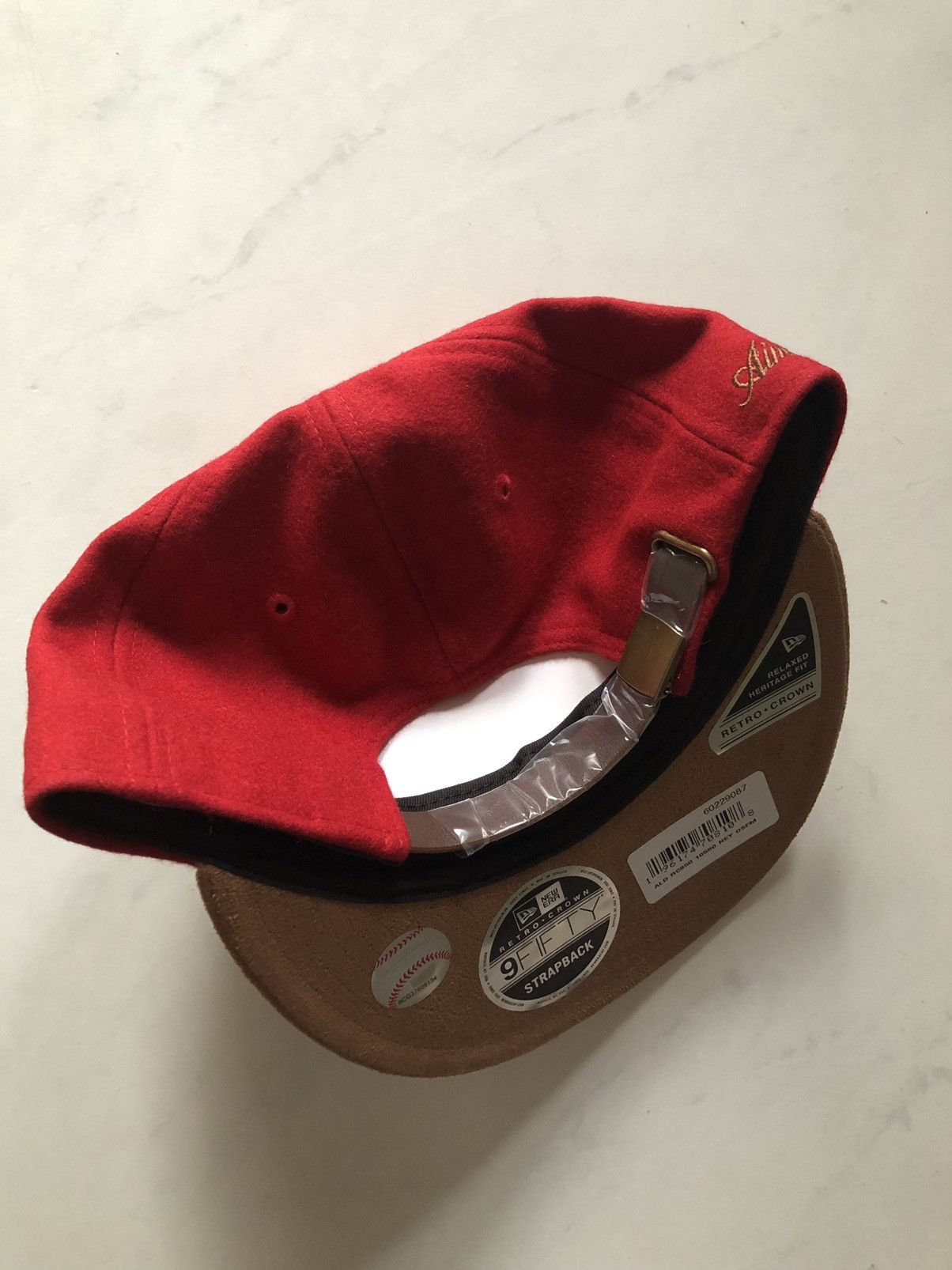 New Era ALD melton wool chain stitch Yankees hat red brown strapback Size ONE SIZE - 3 Thumbnail