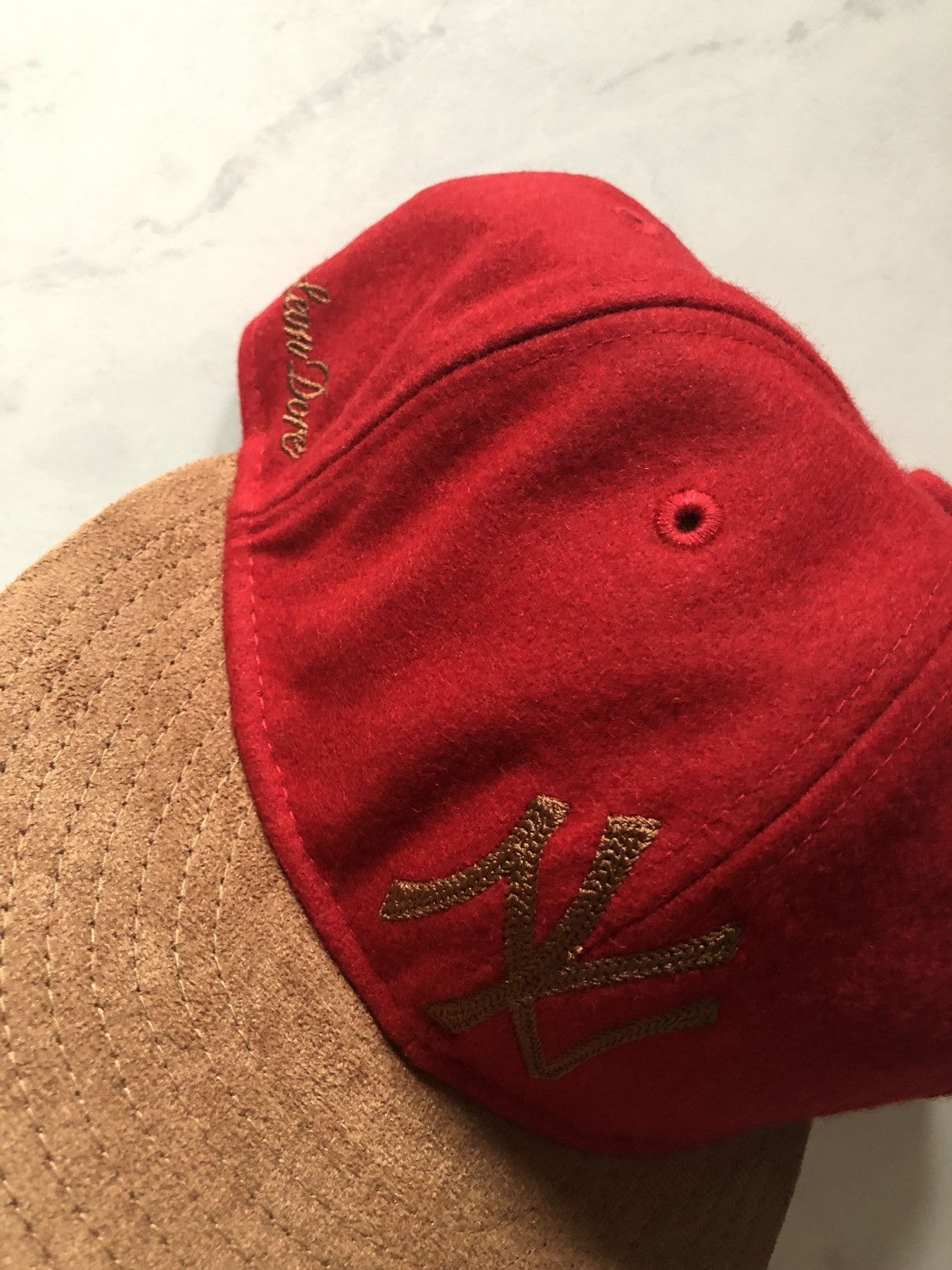 New Era ALD melton wool chain stitch Yankees hat red brown strapback Size ONE SIZE - 2 Thumbnail